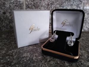 Silver and Diamond Earrings